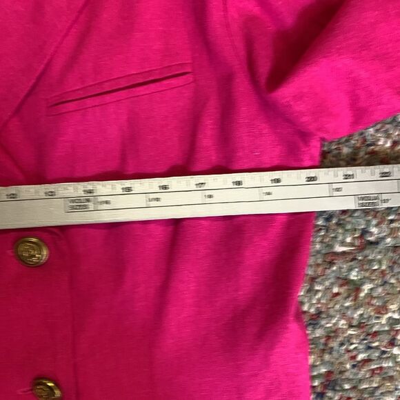 Vintage Brownstone Studio Pink Linen Blend Double-Breasted Women's Blazer Sz 12 - Picture 8 of 13
